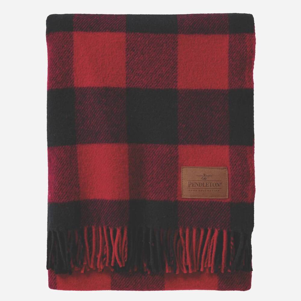 NEW PENDLETON motor robe throw with leather carrier in rob roy